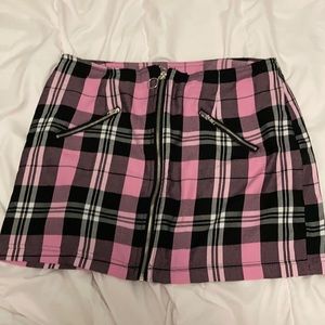 Pink Plaid Skirt